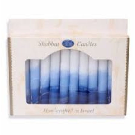 מארז נרות שבת כחול לבן