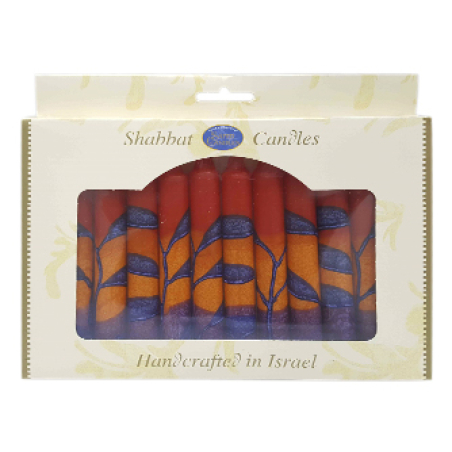 מארז נרות שבת אדום כתום סגול