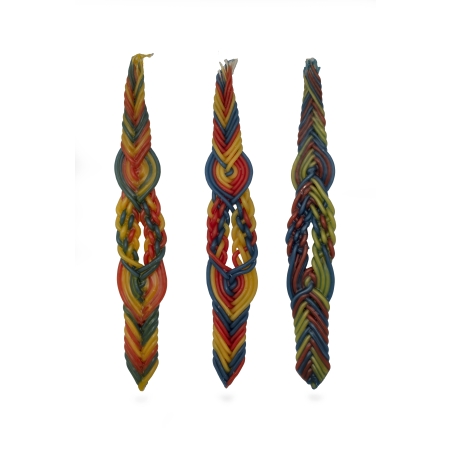multicolor havdalah candle with 12 wicks