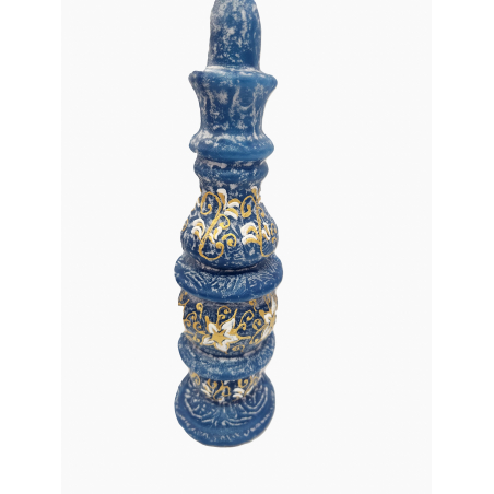 blue Havdalah decorative candle Marrakesh