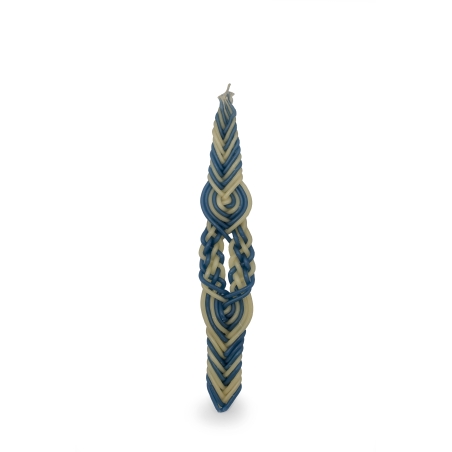 Blue and white Havdala candle 12