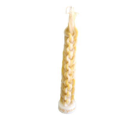 Natural yellow and white Havdala candle 36