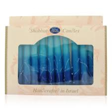 מארז נרות שבת כחול טורקיז