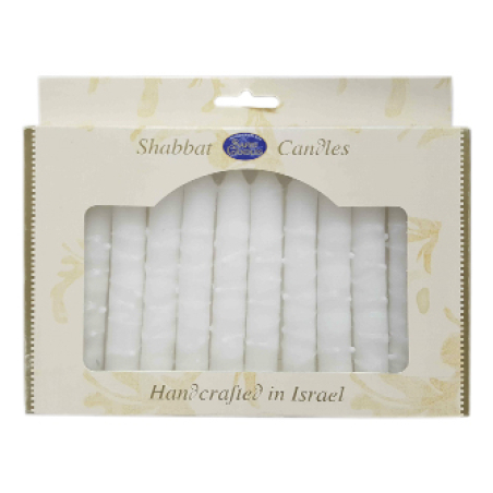 מארז נרות שבת לבן עם טיפות