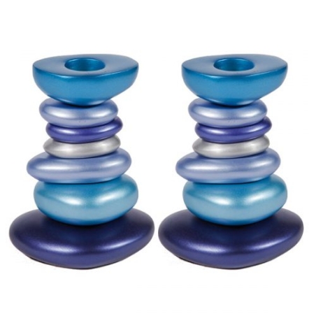 Candlesticks - Stones - Blue