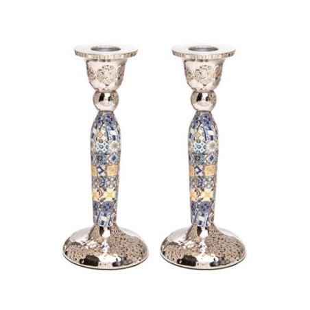 Tall Candlesticks - Squares Multicolor