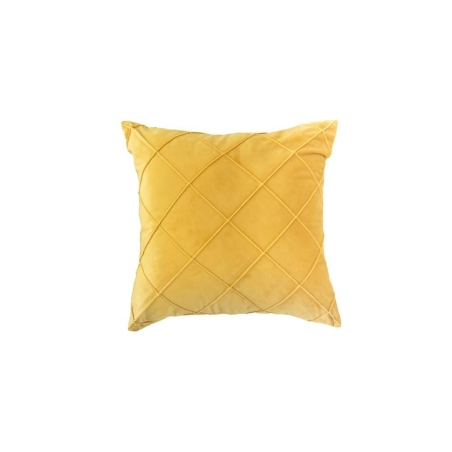 כרית נוי דגם  קטיפה מעויינים עם קדר בצבע צהוב בגודל 60/60