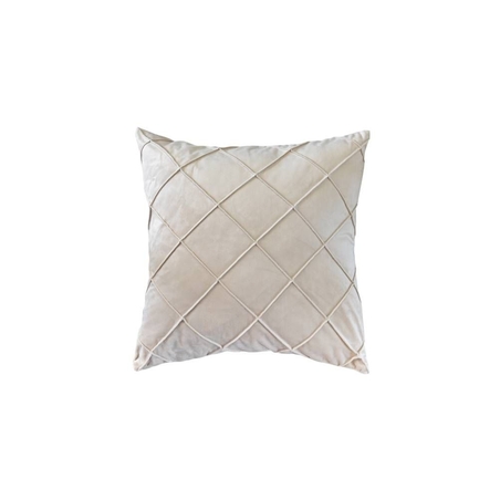 כרית נוי דגם קטיפה מעויינים עם קדר בצבע שמנת בגודל 60/60