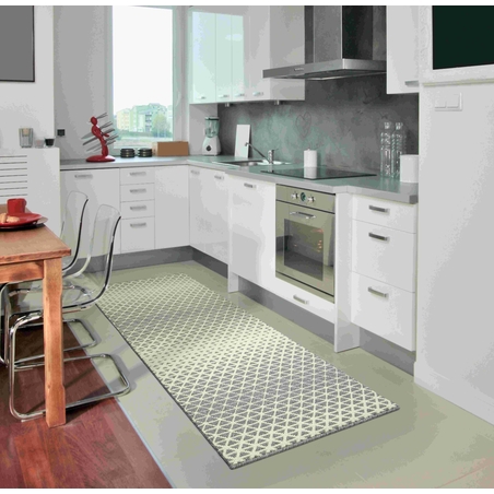 שטיחון למטבח ולמסדרון דגם ORBIT אפור שמנת