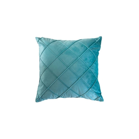 כרית נוי דגם קטיפה מעויינים עם קדר בצבע תכלת בגודל 60/60 ס