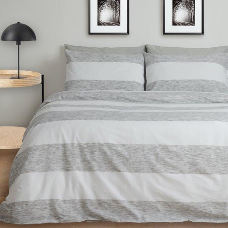 מצעי כותנה דגם רביד אפור