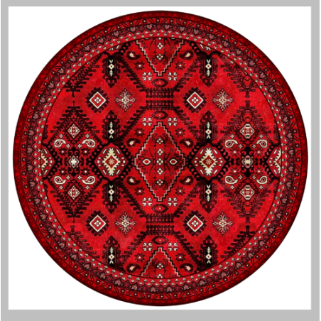 שטיח עגול כביס ופרקטי דגם אפגני