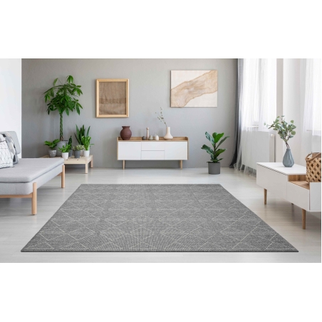 שטיחון למטבח ולמסדרון דגם AQABA אפור כהה