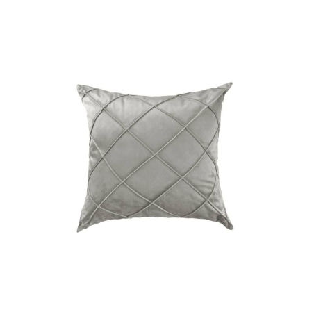 כרית נוי דגם קטיפה מעויינים עם קדר בצבע אפור בהיר בגודל 60/60 ס