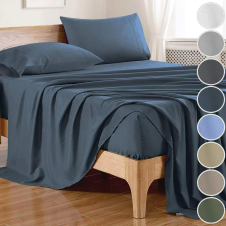 מצעים במבוק סאטן כחול