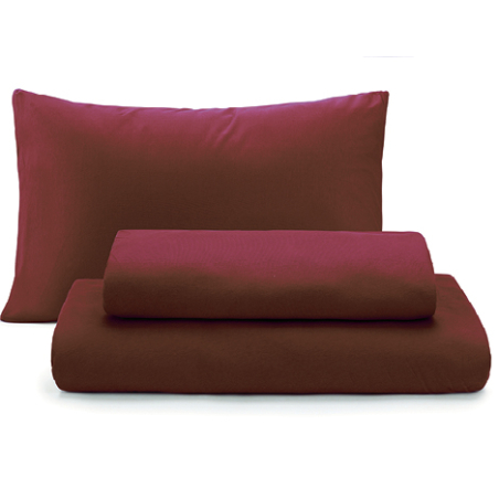 מצעי ג'רסי בגוון בורדו