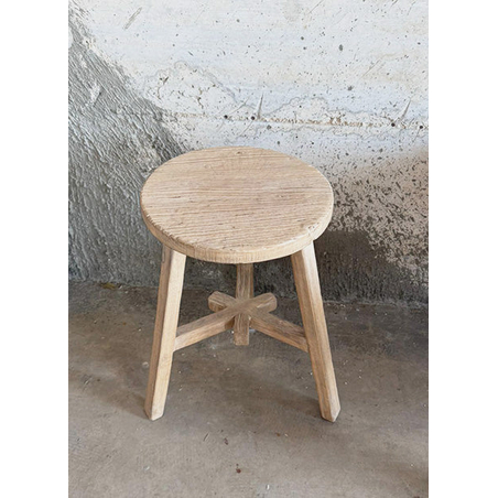 שרפרף עץ עגול