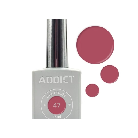 לק ג'ל אדיקט צבע סגול ורוד עתיק ADDICT 47