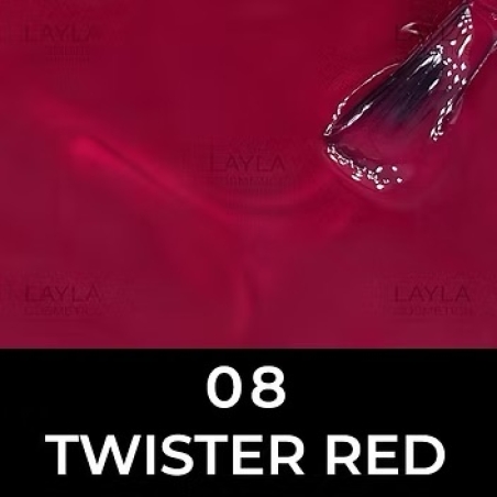 לק ג'ל לילה מילאנו צבע אדום דובדבן Twister Red - 8