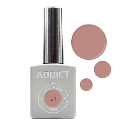 לק ג'ל אדיקט צבע ורדרד מייק אפ ניוד טבעי ADDICT 21