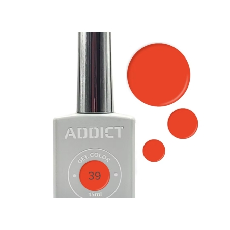 לק ג'ל אדיקט ורוד כתום ניאון ADDICT 39
