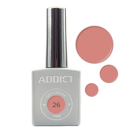 לק ג'ל אדיקט צבע אפרסק ניאון בהיר פסטל ADDICT 26