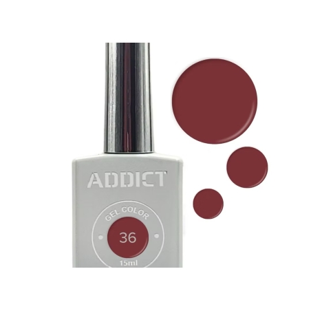 לק ג'ל אדיקט אדום בורדו חום כהה ADDICT 36