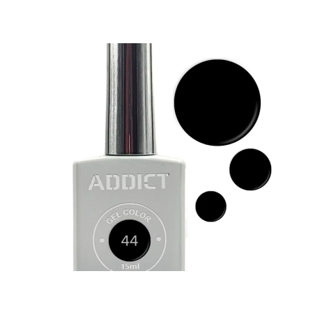 לק ג'ל אדיקט צבע שחור ADDICT 44