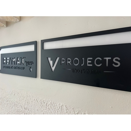 שלט לוגו לתלייה על הקיר