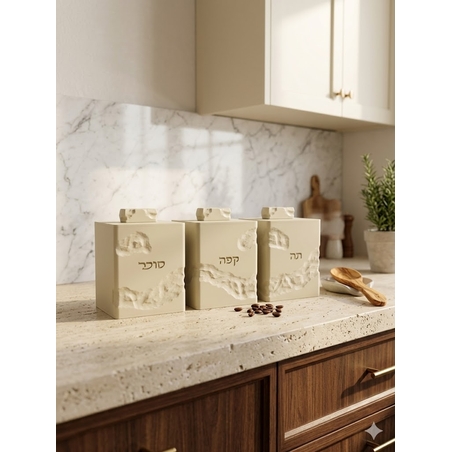 סט תה קפה סוכר דגם דמוי אבן