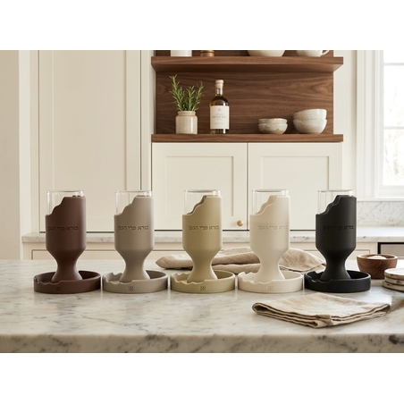 גביע קידוש עם תחתית בדגם עדן