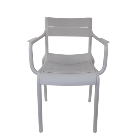כסא אפור בהיר פנים+חוץ עם ידיות דגם PP-903 מבית MIRA