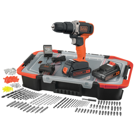 מארז מקדחה רוטטת/מברגת אימפקט +אביזרים דגם BCD003BAST-QW מבית BLACK&DECKER