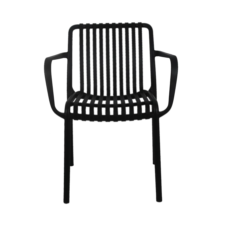 כיסא לגינה ולבית עם ידיות דגם MIRA PP-776A צבע שחור