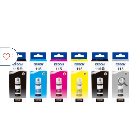 סט דיו  מקורי  6 צבעים למדפסת אפסון T115