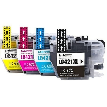 סט דיו שחור וצבעוני תואם למדפסת ברדר LC421 XL