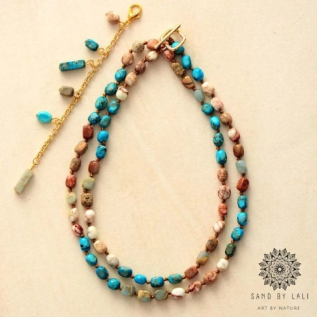 Luxury Natural Stone Y Necklace - Handmade Imperial Jasper Lariat for Women