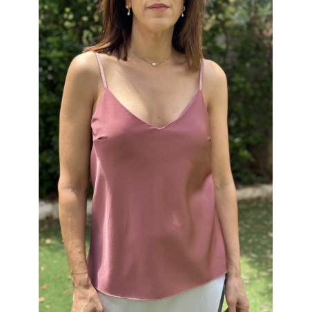 גופיית סאטן ורוד עתיק
