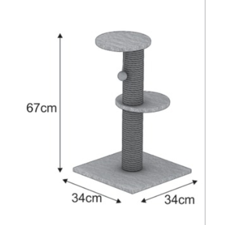 מתקן גירוד ורוד לחתול גובה 67
