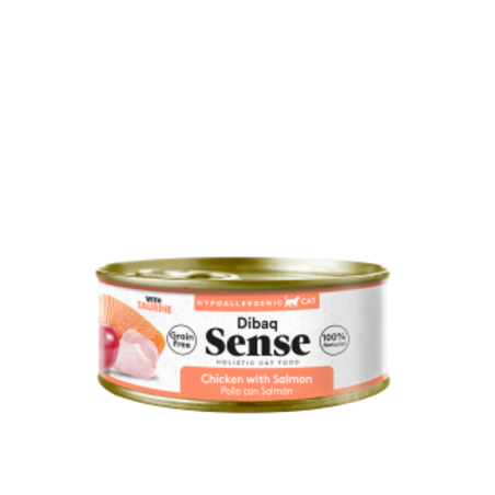 שימורים דיבאק סנס לחתול 70 גרם עוף וסלמון ללא דגנים