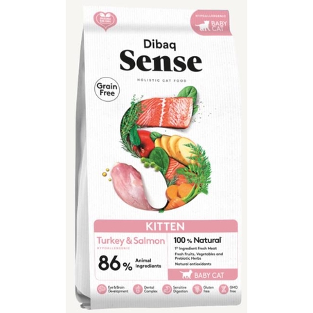 דיבאק סנס נטול דגנים לגורי חתולים הודו וסלמון 6 ק