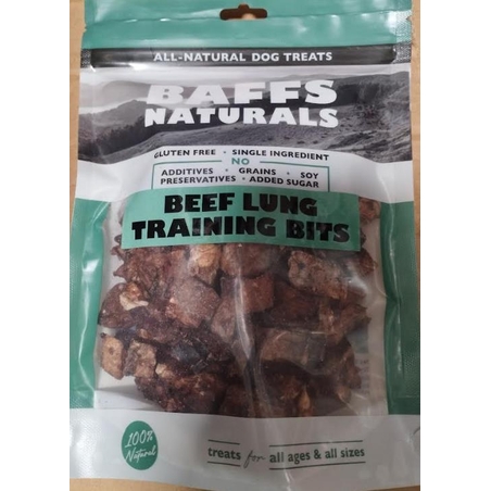 באפס טבעי ריאות בקר לאימון 100 גרם BEEF LUNG TRAINING BITS BAFFS NATURAL