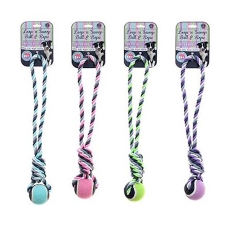 חבל עם כדור טניס במבחר צבעים