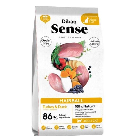 דיבאק סנס נטול דגנים לחתולים היירבול הודו וברווז 1.5 ק