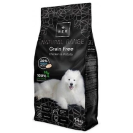 רקס נטורל ראנג' נטול דגנים עוף ותפוא 14 ק