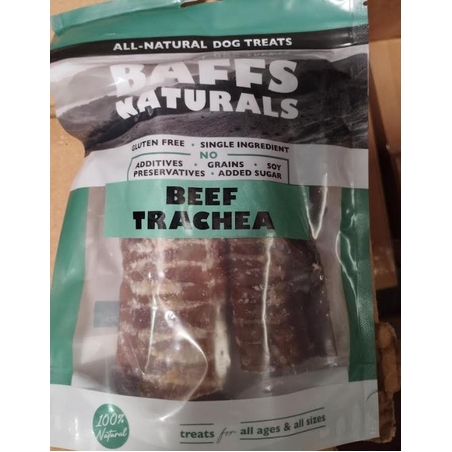 באפס טבעי וושט בקר ללעיסה 100 גרם BEEF TRACHEA BAFFS NATURAL