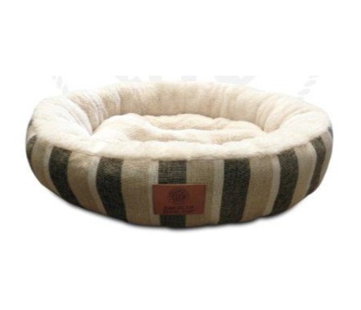 מיטה עגולה פסים אפור קוטר 70