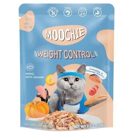 פאוץ מוצ'י לחתול 70 גרם פטה סלמון לשמירה על משקל