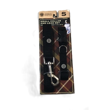 רצועה וקולר סט לכלב S שחור