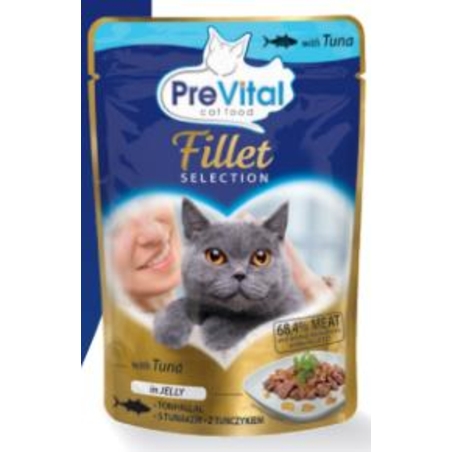 פאוץ 85 גרם פילה טונה בג'לי פרהויטאל